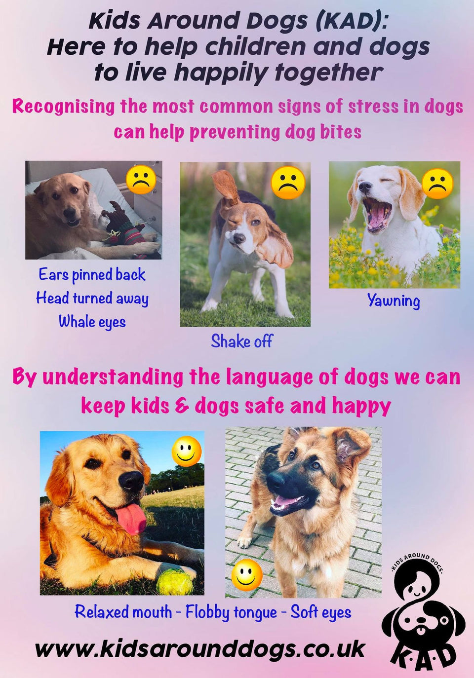 Dog Body Language Poster to Prevent Dog Bites